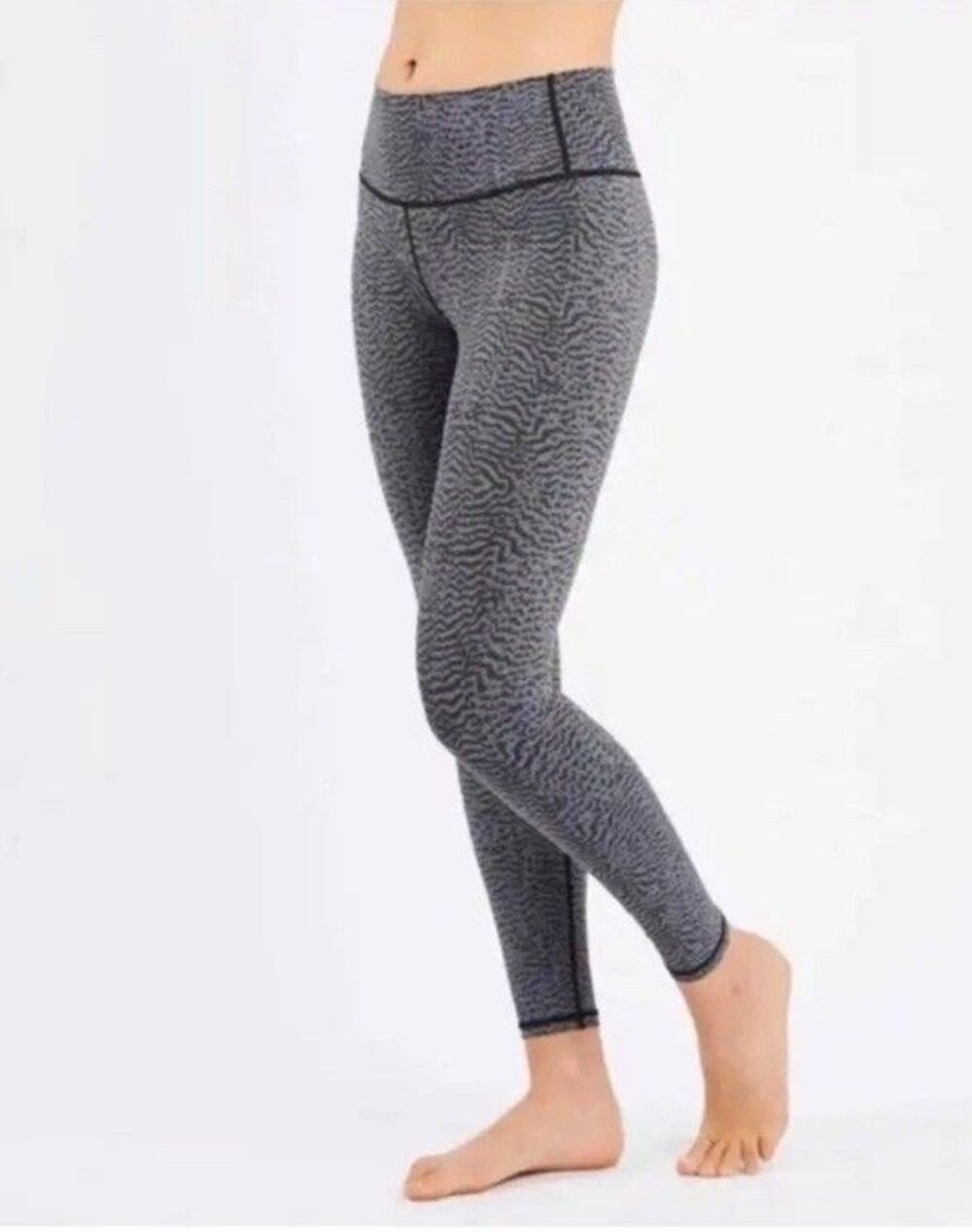 Varley M Luna Nocturnal Leggings High Waist 7/8 Leggings Animal Print Gray
